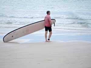 Geoff's first surf